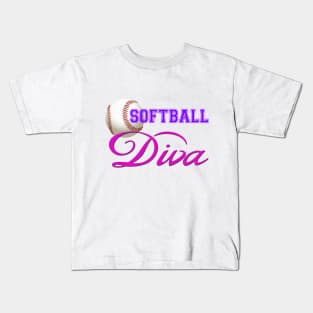 Softball Diva Kids T-Shirt